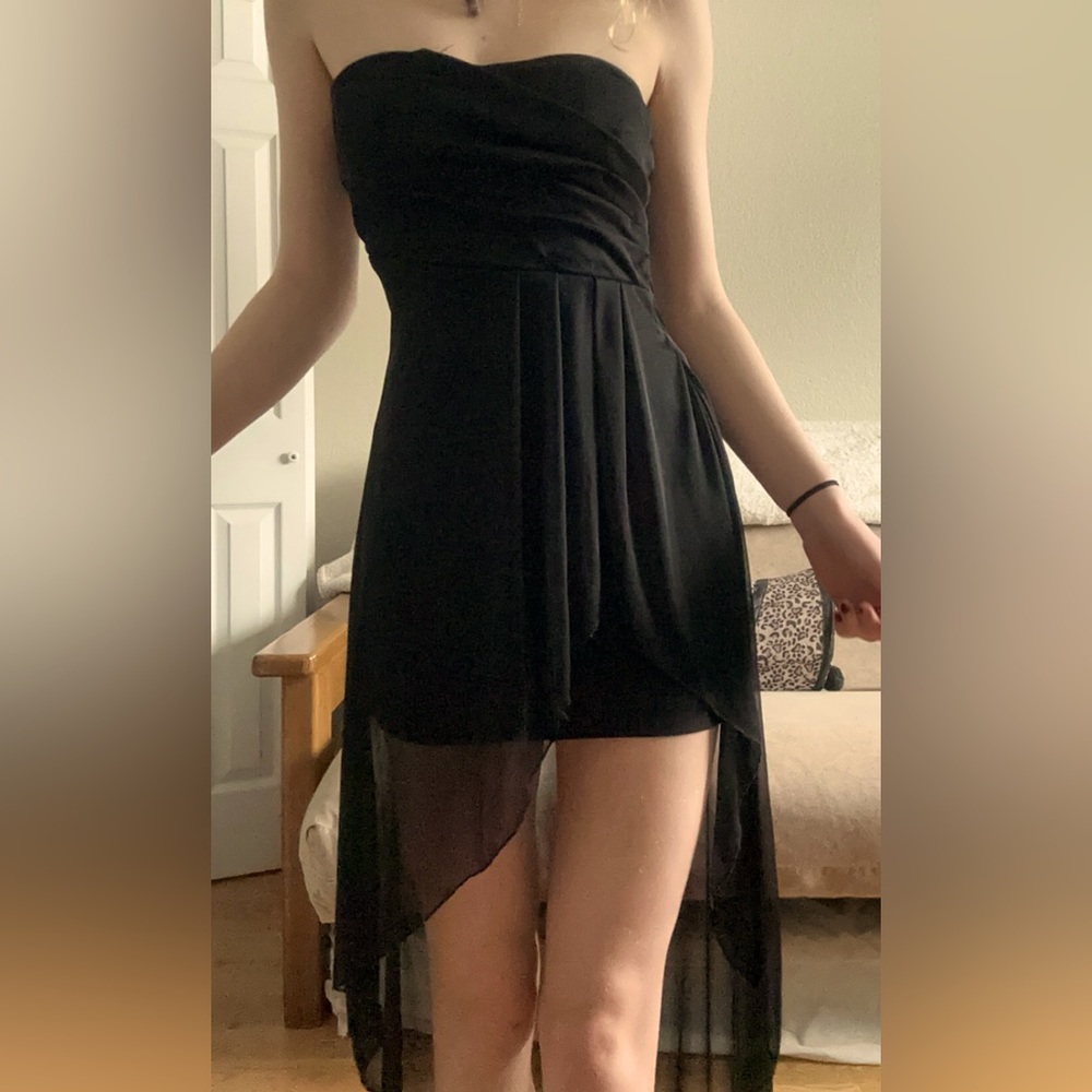 Teeze me black strapless dress